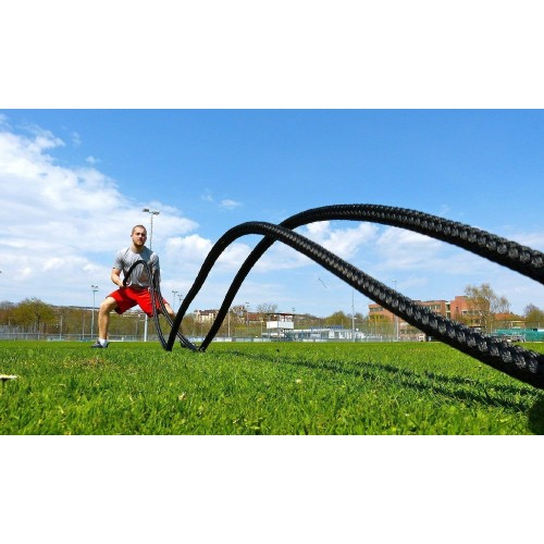Fune da Allenamento Fhawk Rope per Potenziamento Muscolare 9mx3.8cm Corda Battle Rope