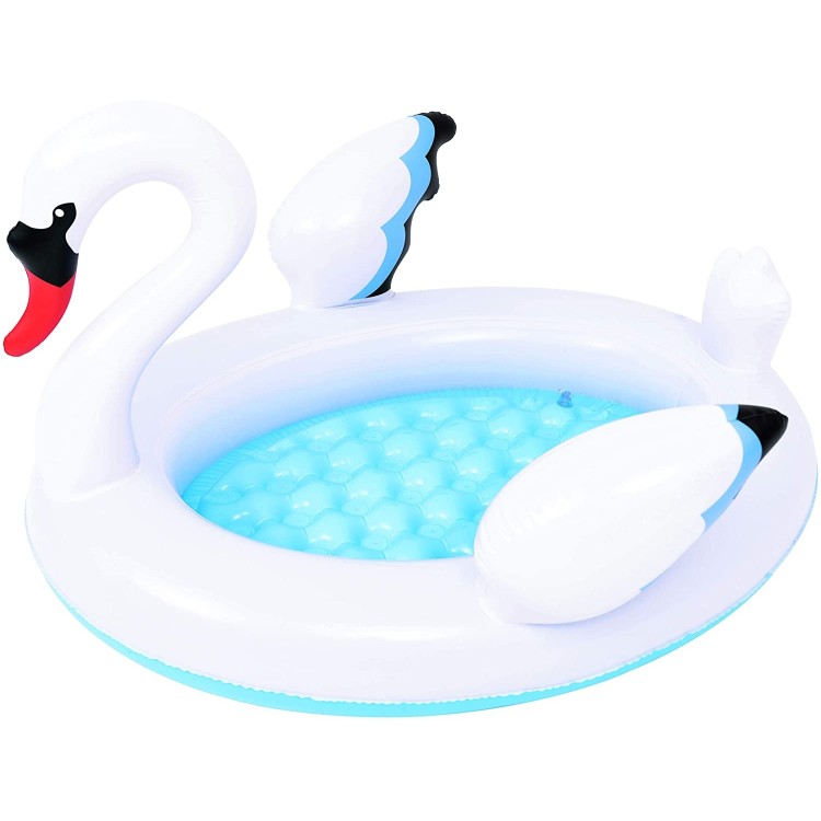 Jilong 57134 Swan Baby Pool Piscina Gonfiabile Cigno, Colore Bianco e Azzurro
