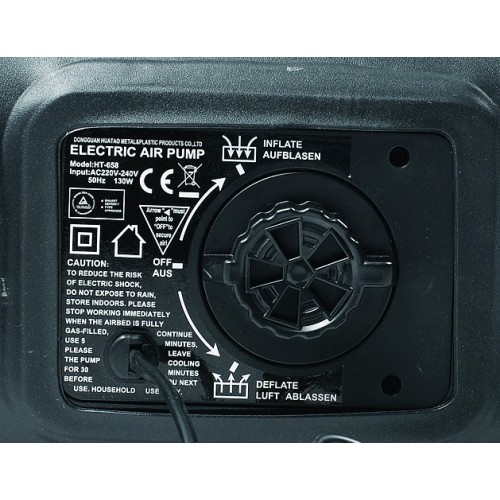 Materasso Gonfiabile High Raised Twin Size 195x94x37 Floccato Bianco Grigio con Pompa Elettrica Integrata e Borsone