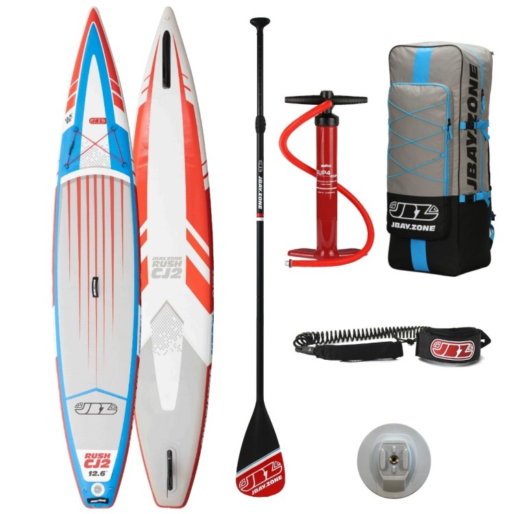 Tavola Stand Up Paddle SUP Gonfiabile JBAY.ZONE RUSH CJ2 12'6'' da Cm 380x71x15 - Racing SUP Board
