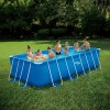 Piscina Fuoriterra Rettangolare 16FT 488x244x107cm Summer Waves Blu Struttura Metallo Pompa Filtro Scala Teli