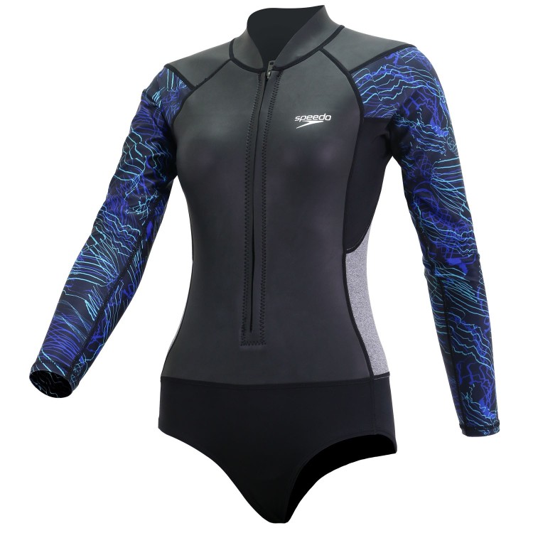 Bodysuit Donna Speedo Multisport Neoprene 2mm Black-Aquarium Tg. S - M - L - XL