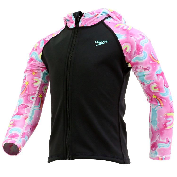 Giacca Bambino Speedo Xthermal 2XT Idrorepellente Black-Pink Splash Età 2 - 4 - 6