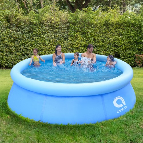Piscina Fuoriterra Rotonda 420x84 cm Gonfiabile Prompt Set Avenli Autoportante Azzurra con Pompa Filtro da 1136lth