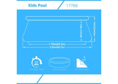 Piscinetta Gonfiabile Mondo Marino Sun Club 205x47cm Bambini