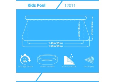 Piscinetta Gonfiabile lontra Sun Club 150x41cm con Gioco a Spruzzo d'Acqua