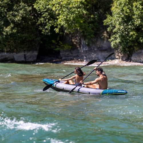 Kayak Canoa Gonfiabile Biposto JBAY.ZONE FLUO da 335x93cm con Copertura in Tessuto
